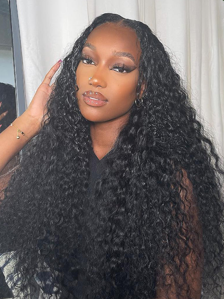 CurlyMe Pre Bleached 13x4 Pre Cut HD Lace Wear Go Glueless Wig Human Hair Wigs - Image 11