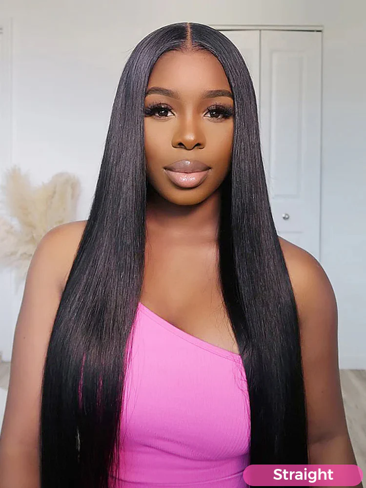 CurlyMe Pre Bleached 13x4 Pre Cut HD Lace Wear Go Glueless Wig Human Hair Wigs - Image 3