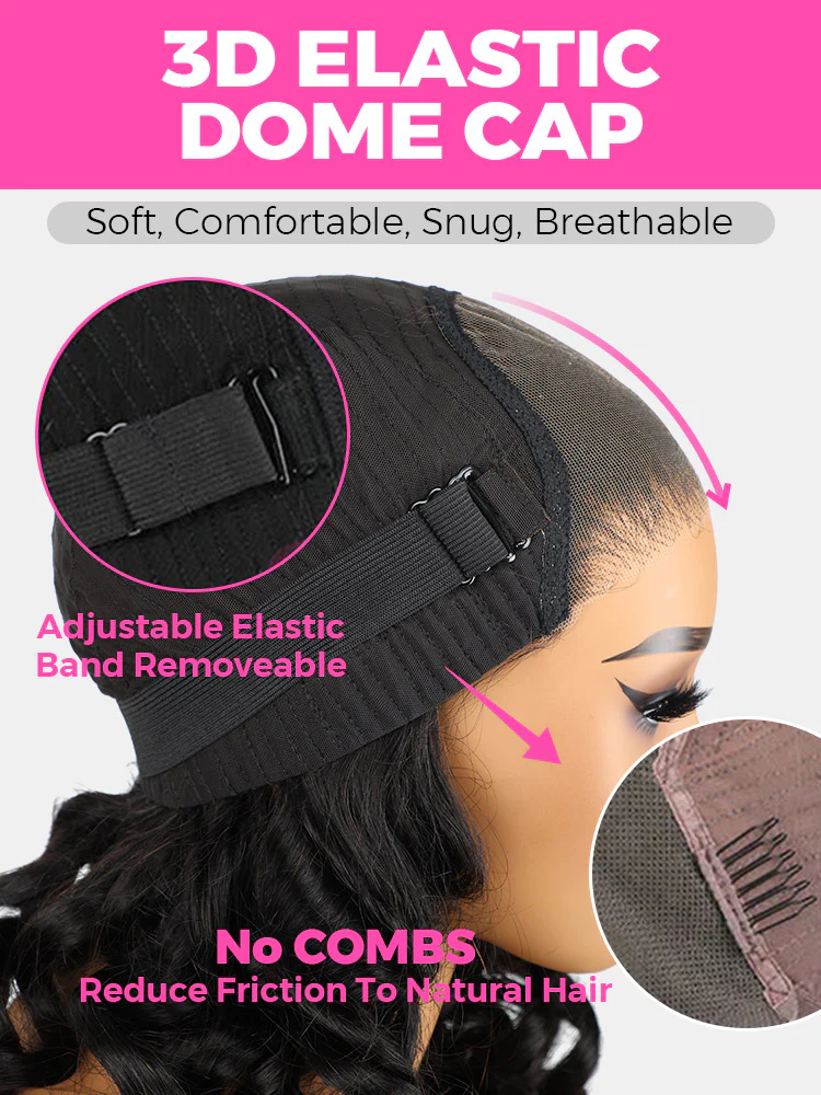 CurlyMe Pre Bleached 13x4 Pre Cut HD Lace Wear Go Glueless Wig Human Hair Wigs - Image 8