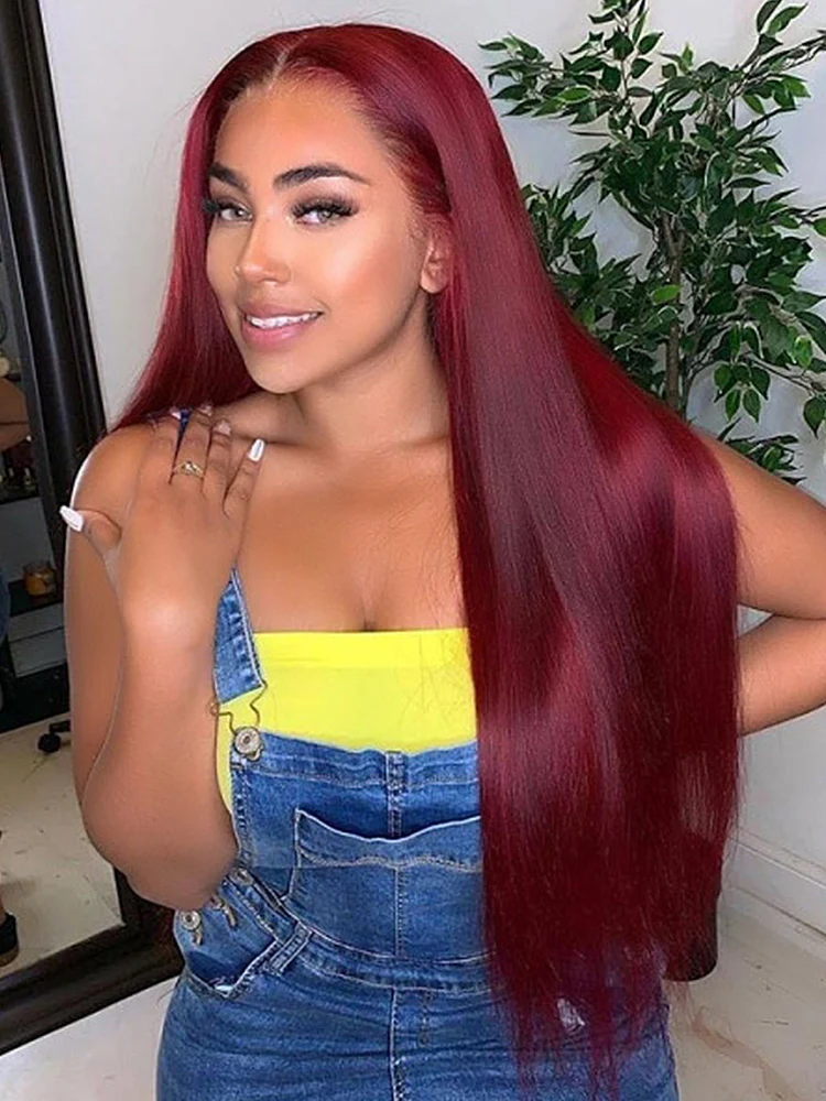 CurlyMe Pre-Plucked Wear Go Glueless 99J Burgundy Straight Hair Pre-cut Lace - Image 9