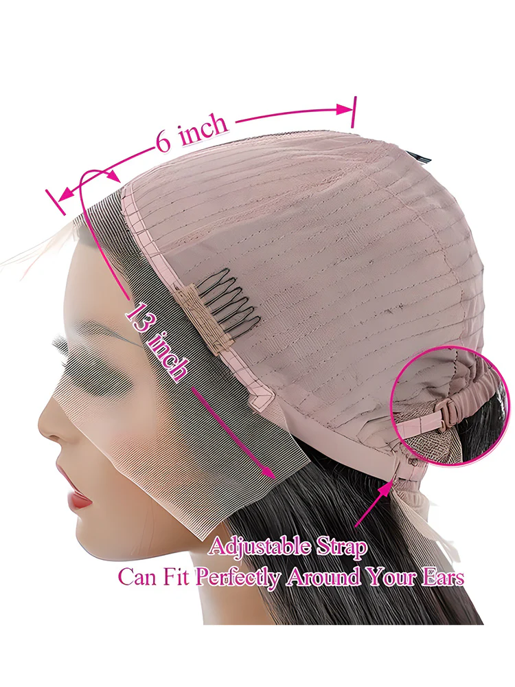 CurlyMe Straight Hair Natural Black T part Lace Front Wigs Human Hair with Natural Hairline - Image 4