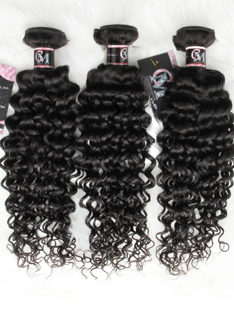 CurlyMe Natural Black Color Water Wave Hair Bundles 1/3/4Pcs - Image 5