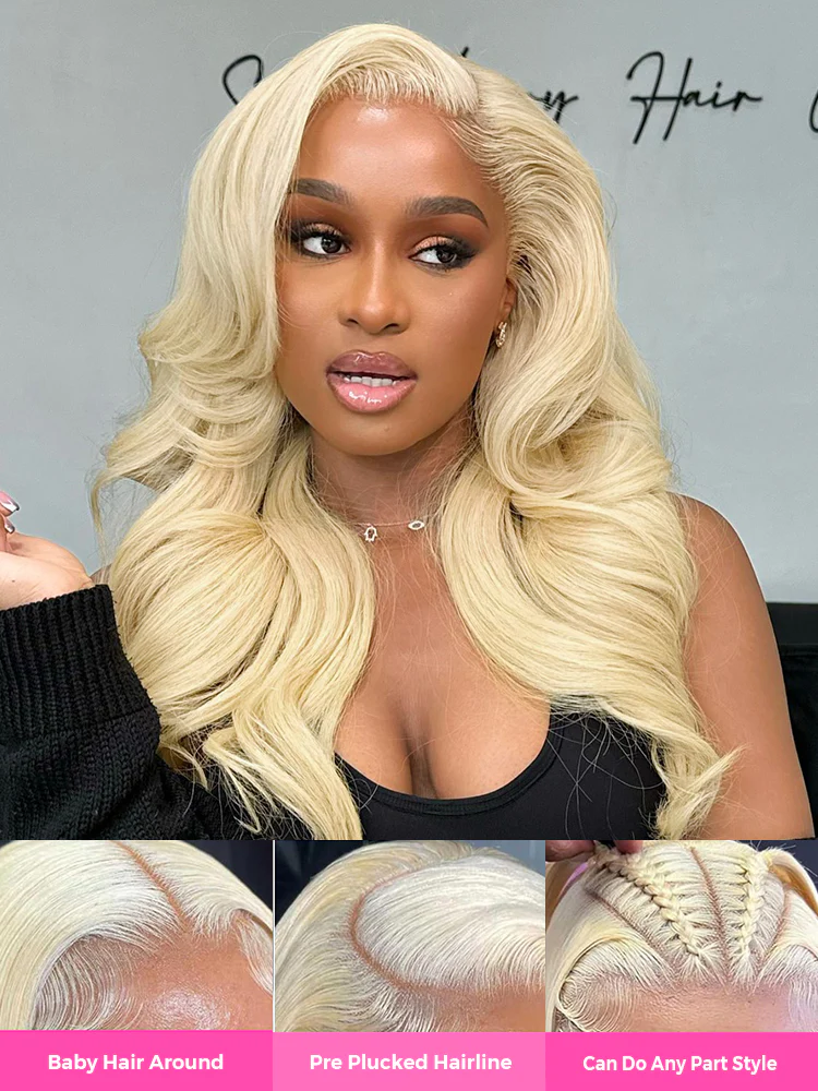 CurlyMe 613 Blonde Lace Front Wigs Straight Human Hair Wigs 13x4 Skin Melt Lace - Image 10