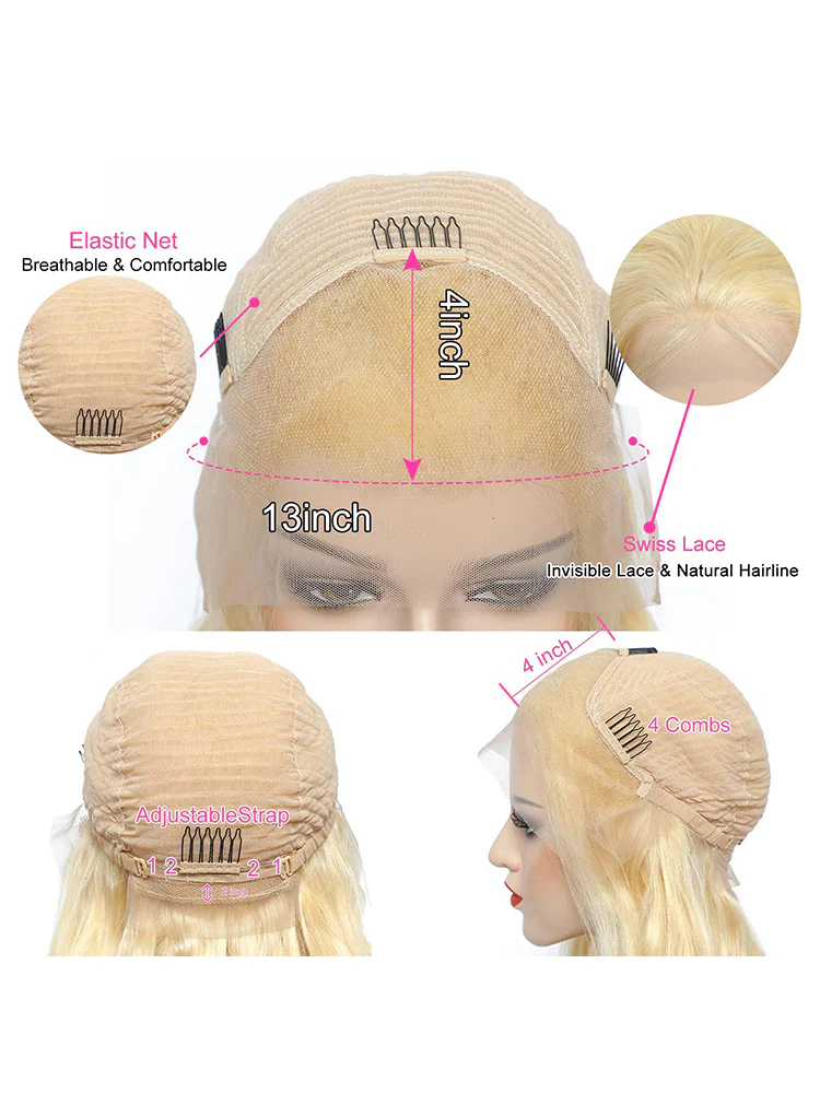 CurlyMe 613 Blonde Lace Front Wigs Straight Human Hair Wigs 13x4 Skin Melt Lace - Image 13