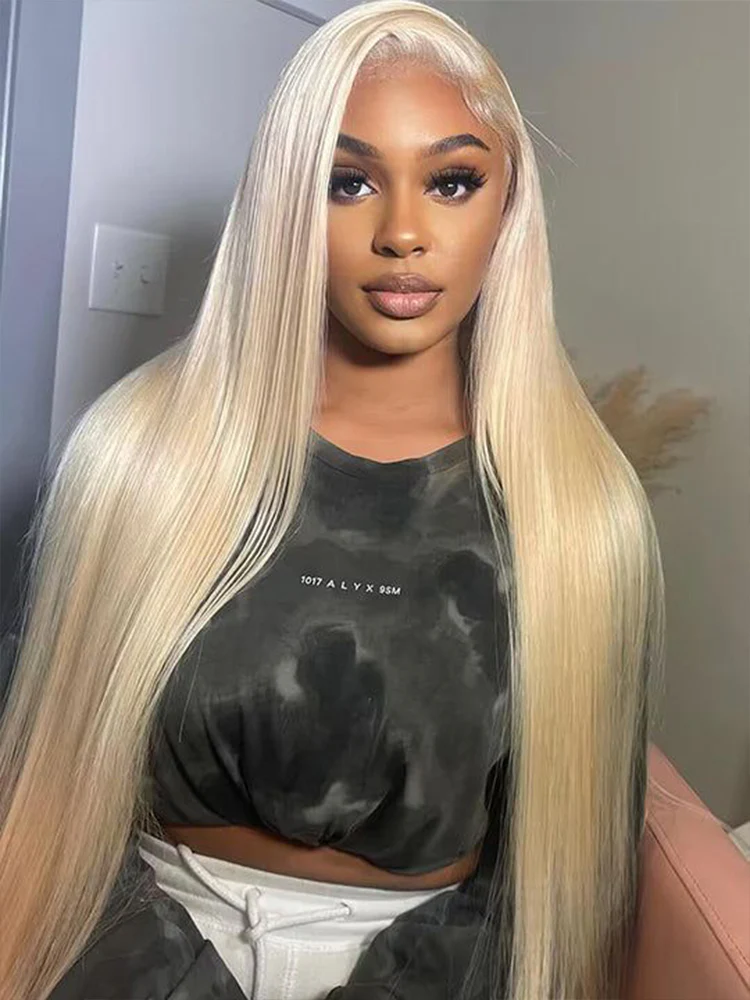 CurlyMe 613 Blonde Lace Front Wigs Straight Human Hair Wigs 13x4 Skin Melt Lace - Image 3