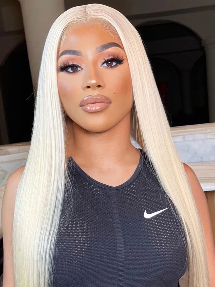 CurlyMe 613 Blonde Lace Front Wigs Straight Human Hair Wigs 13x4 Skin Melt Lace - Image 5