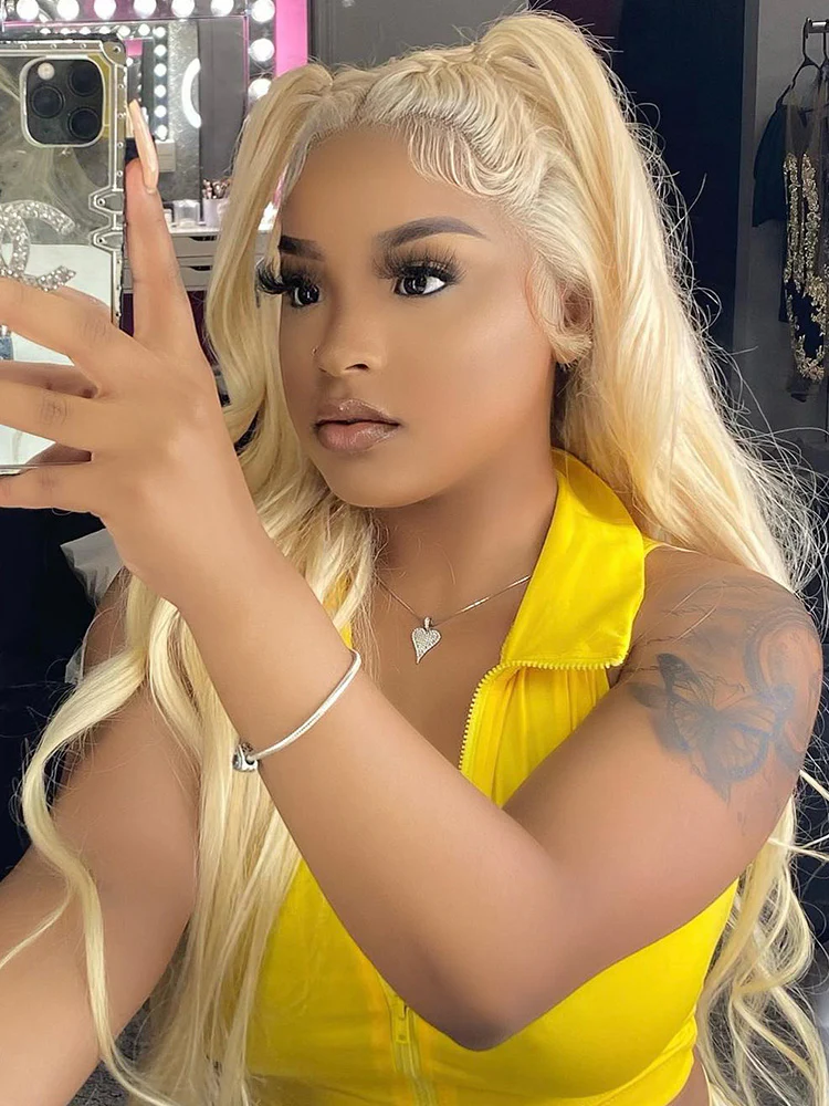 CurlyMe 613 Blonde Lace Front Wigs Straight Human Hair Wigs 13x4 Skin Melt Lace - Image 9