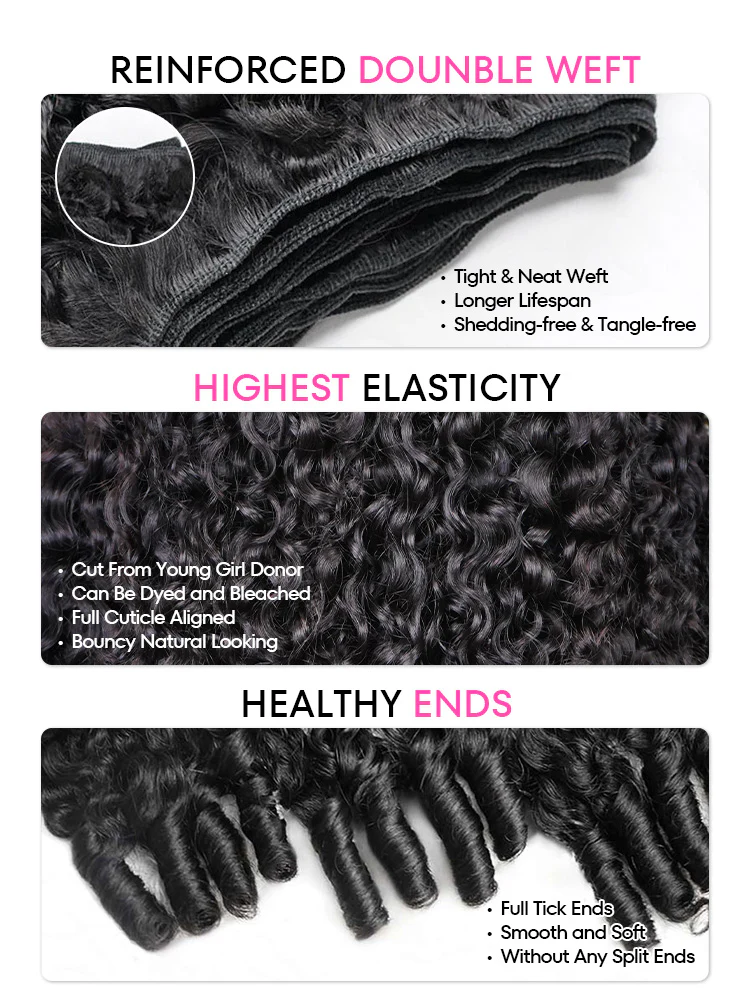 CurlyMe Burmese Curly Natural Black Hair Bundles 1/3/4Pcs | Hair Extensions - Image 4