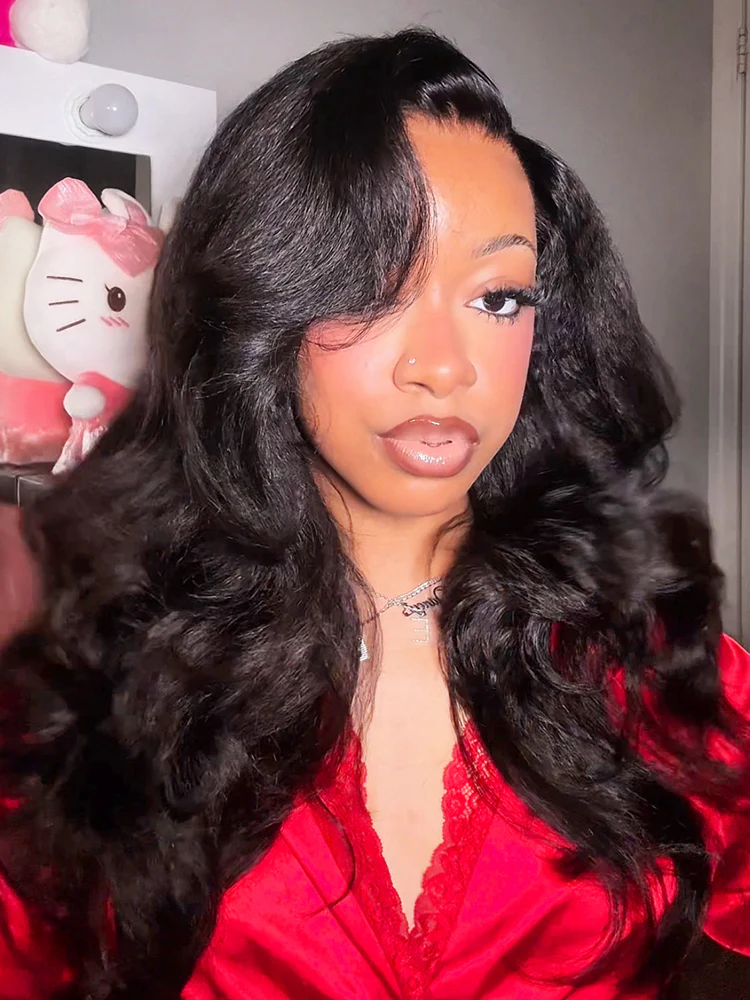 [Clearance Sale]Pre-bleached Kinky Straight Hair Wear Go Glueless Wig 7x5 Pre-cut HD Lace Pre-plucked - Image 4