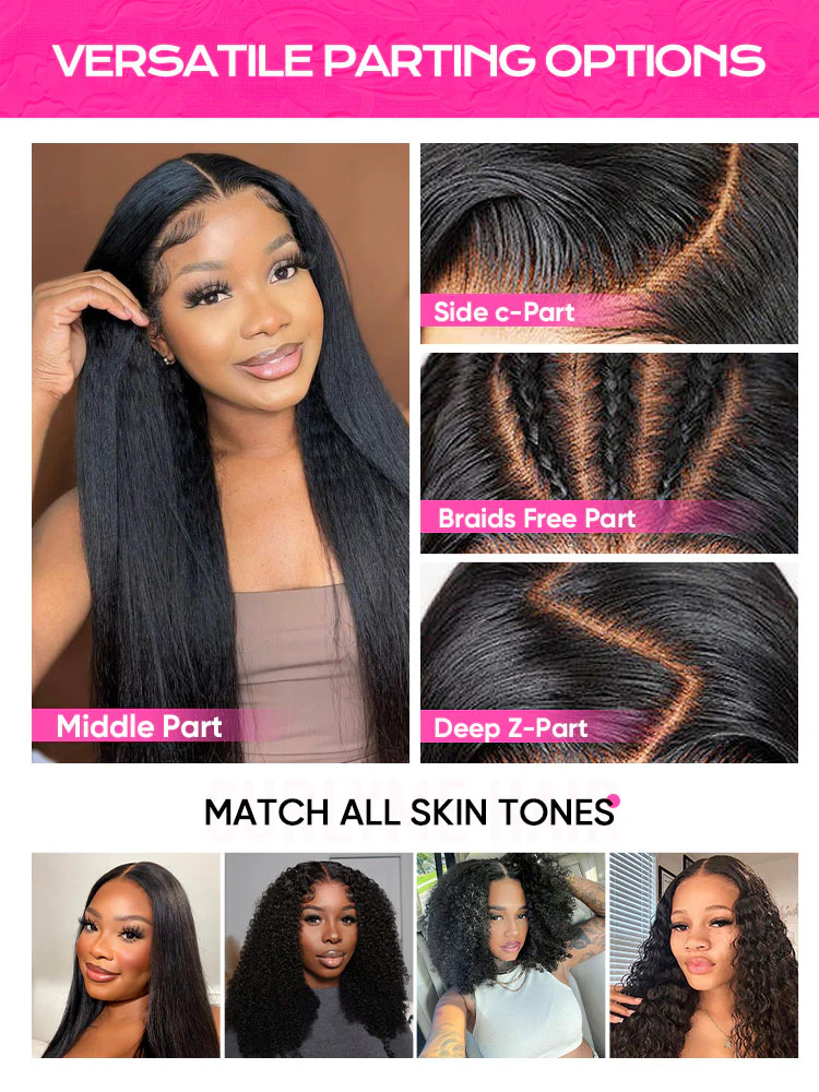 [Clearance Sale]Pre-bleached Kinky Straight Hair Wear Go Glueless Wig 7x5 Pre-cut HD Lace Pre-plucked - Image 9