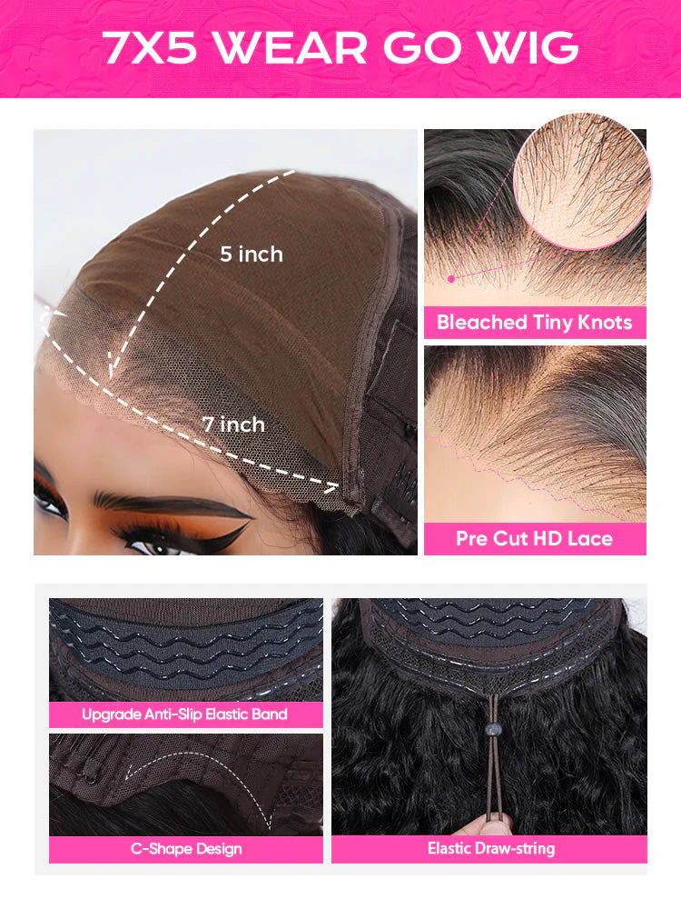 CurlyMe 250% Density C Part Body Wave Wear Go Glueless Layer Cut Wig With Baby Hair - Image 6