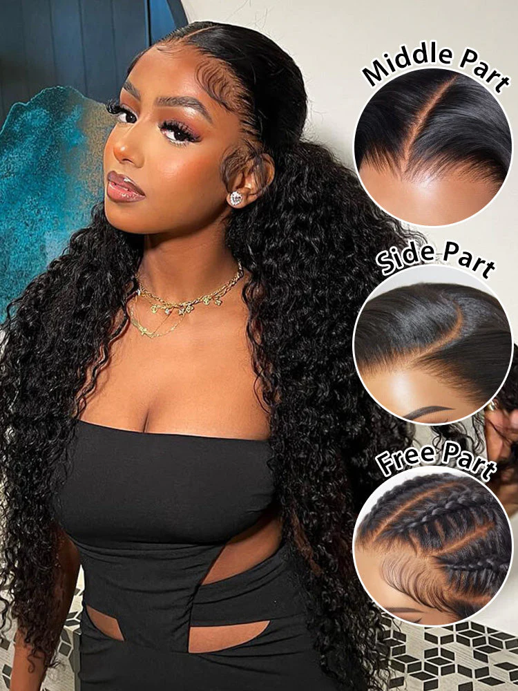 [Clearance Sale]CurlyMe Water Wave Human Hair Long Hair 13x6 Lace Front Wigs Pre Plucked With Baby Hair - Image 5