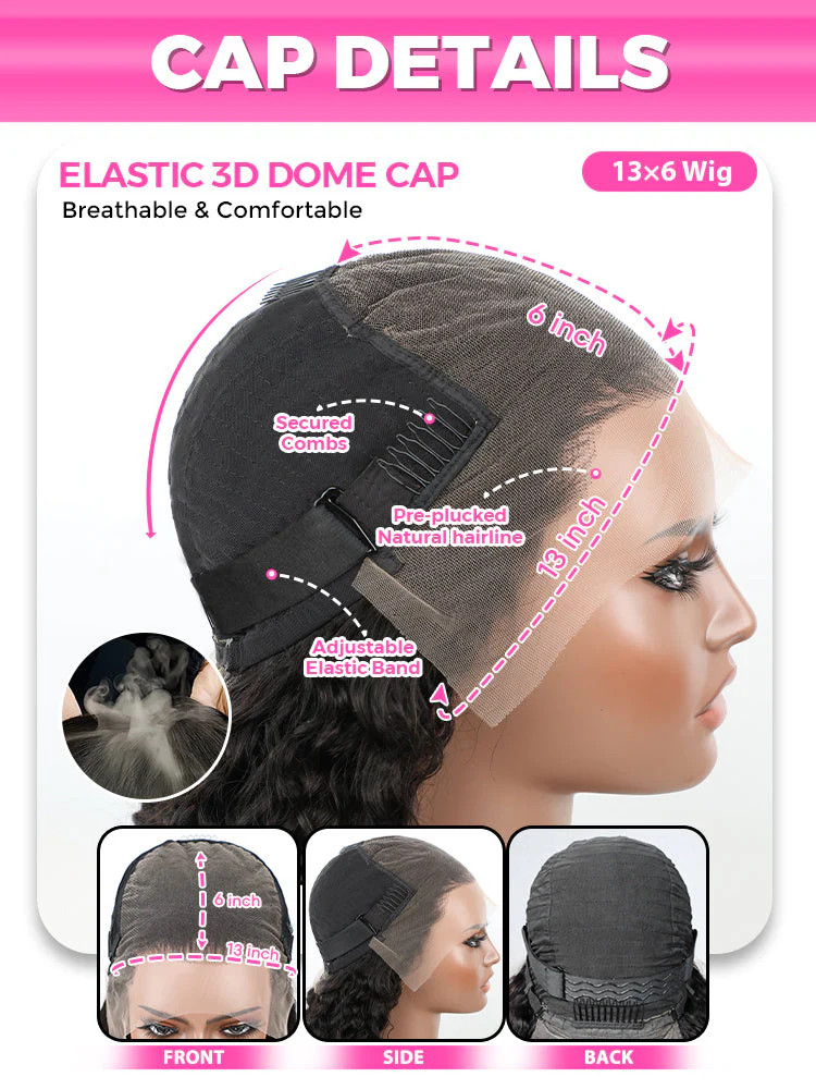 [Clearance Sale]CurlyMe Water Wave Human Hair Long Hair 13x6 Lace Front Wigs Pre Plucked With Baby Hair - Image 6