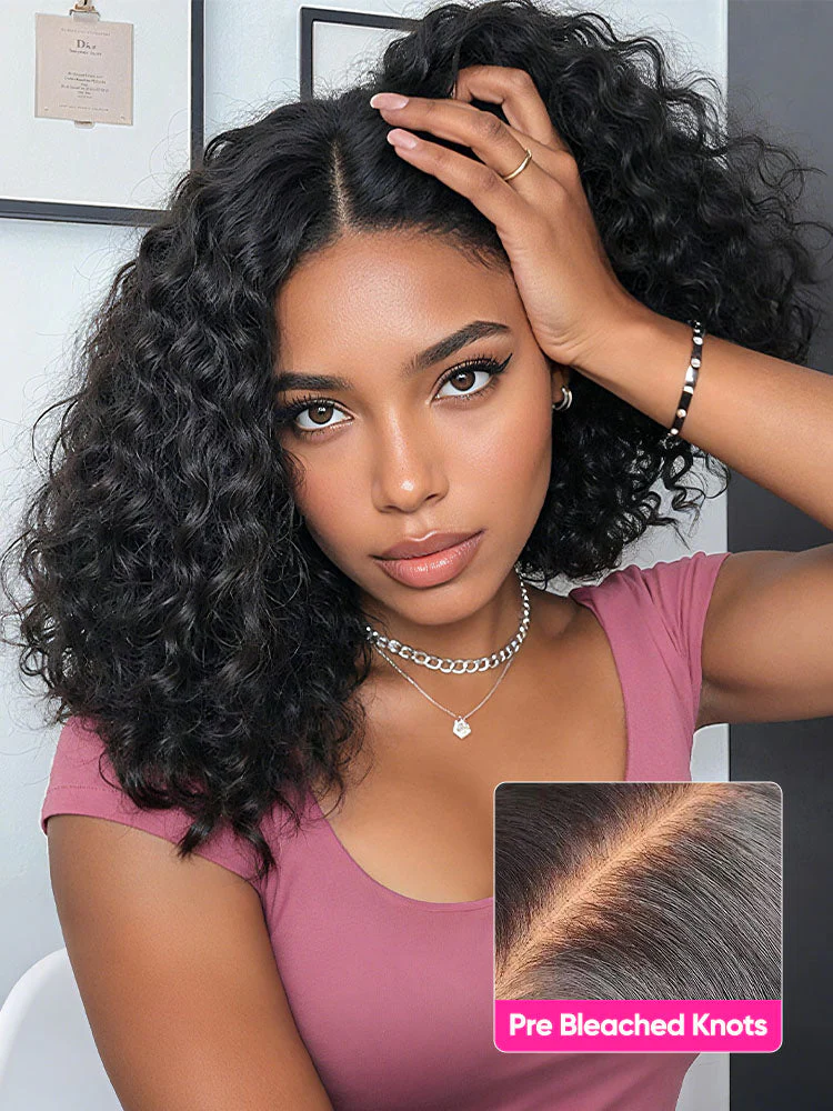 [Clearance Sale]Wear Go Glueless Water Wave Bob Wig 7x5 Pre-cut Lace Closure Wig Pre-plucked - Image 3