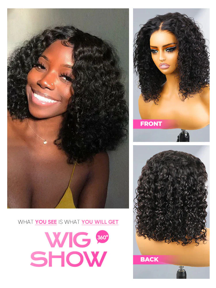 [Clearance Sale]Wear Go Glueless Water Wave Bob Wig 7x5 Pre-cut Lace Closure Wig Pre-plucked - Image 8