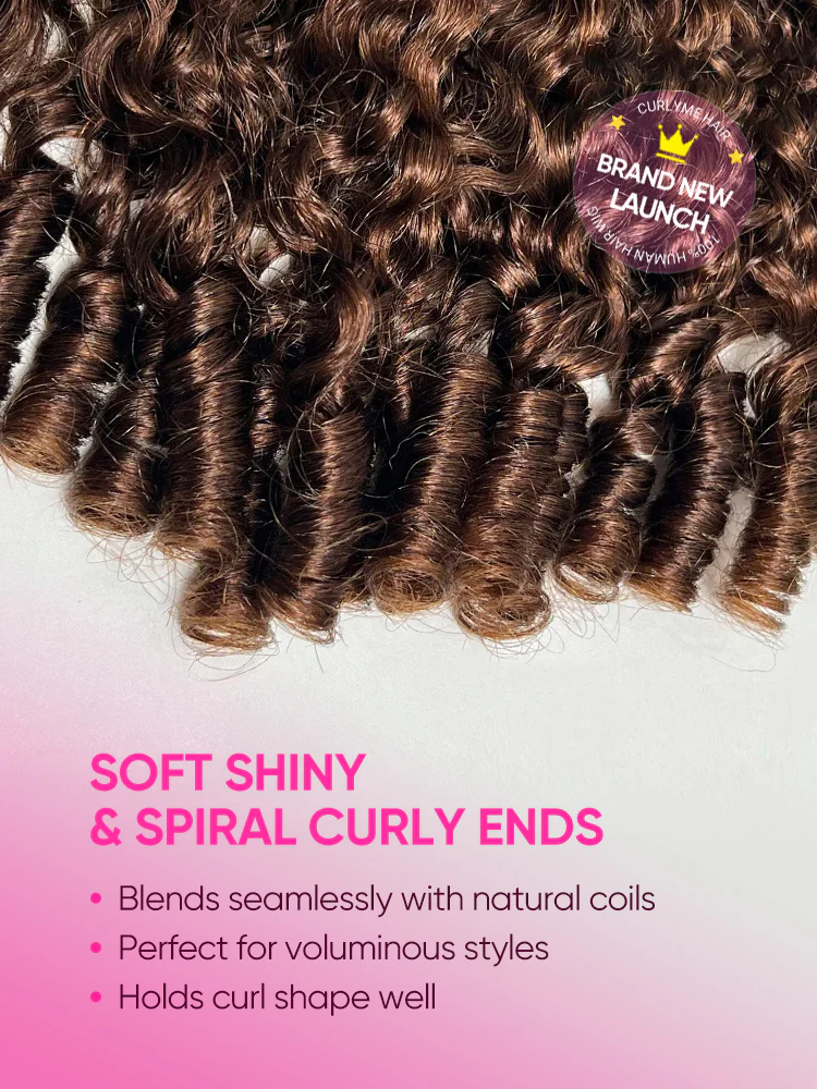 CurlyMe Mocha Mousse Color Burmese Curly Pre-Cut Lace Wear Go Glueless Wig With Elastic Draw-string - Image 9