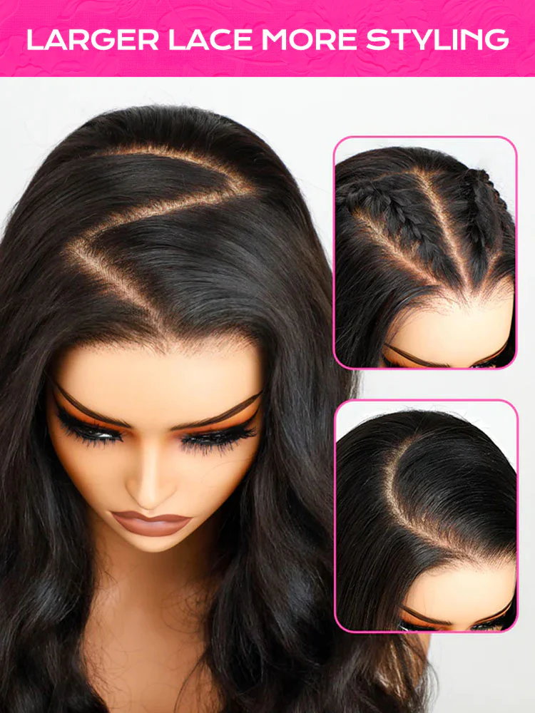 CurlyMe 4/27 Highlights Ombre Wear Go Body Wave Glueless Wigs Pre Cut Lace Wig - Image 12