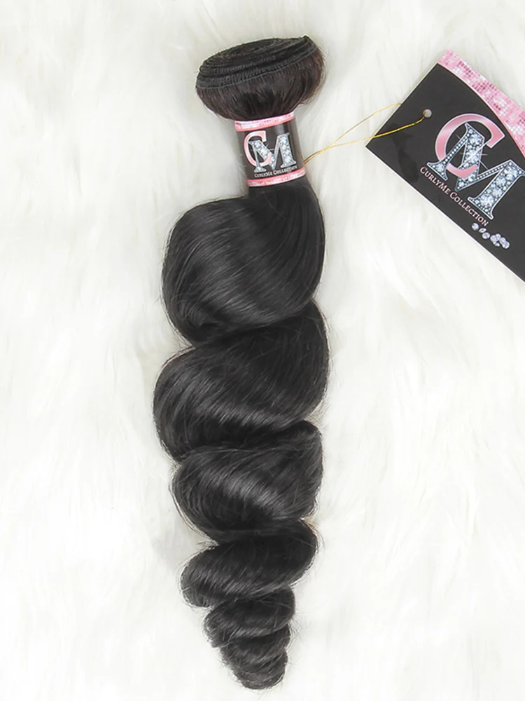 CurlyMe Loose Wave Bundles 1/3/4Pcs Natural Black Hair Extensions - Image 3