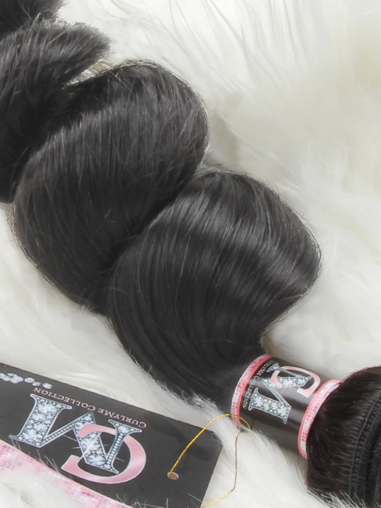CurlyMe Loose Wave Bundles 1/3/4Pcs Natural Black Hair Extensions - Image 4