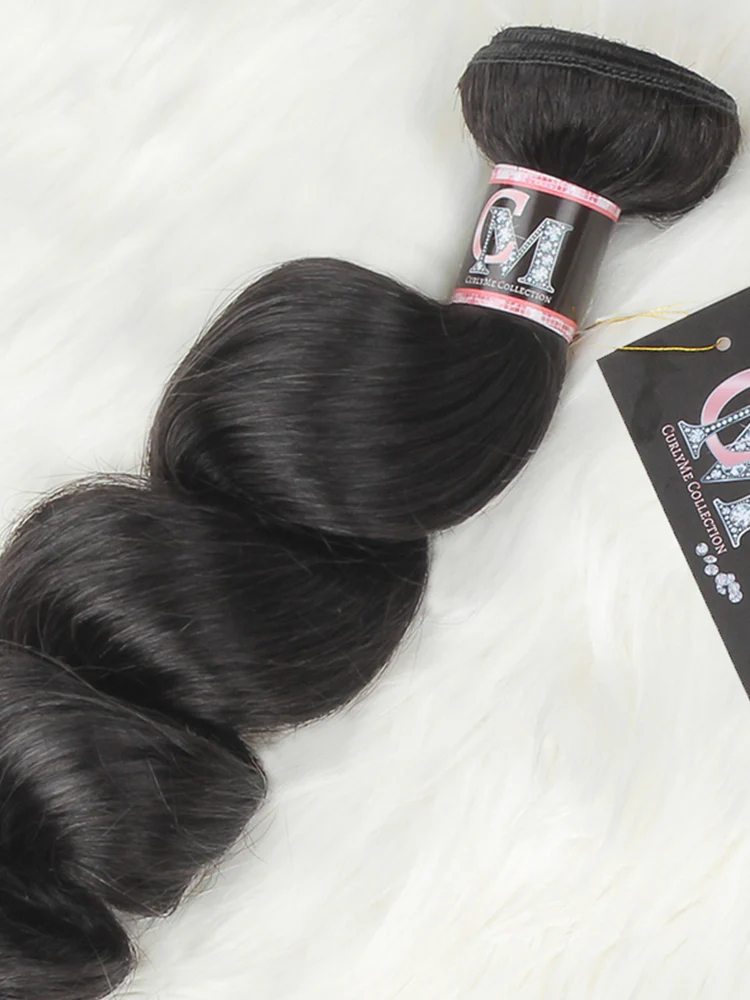 CurlyMe Loose Wave Bundles 1/3/4Pcs Natural Black Hair Extensions - Image 5