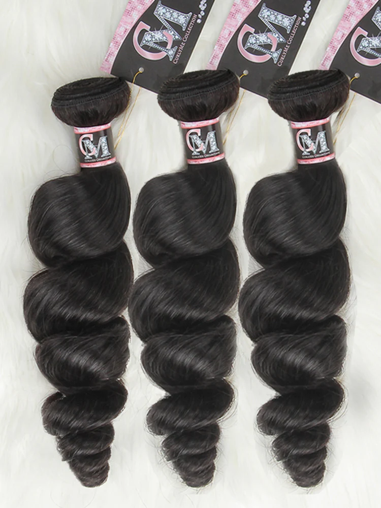 CurlyMe Loose Wave Bundles 1/3/4Pcs Natural Black Hair Extensions - Image 6