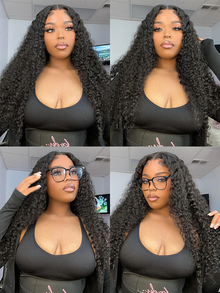 CurlyMe Pre-cut 9x6 Lace M-cap Wear Go Glueless Mini Knots Water Wave Hair HD Lace Front Wig Pre-plucked - Image 6