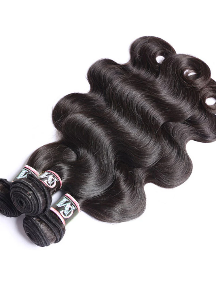 CurlyMe Natural Black Body Wave Bundles 1/3/4Pcs Hair Extensions - Image 4