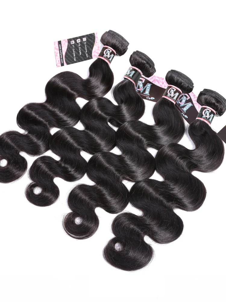 CurlyMe Natural Black Body Wave Bundles 1/3/4Pcs Hair Extensions - Image 6