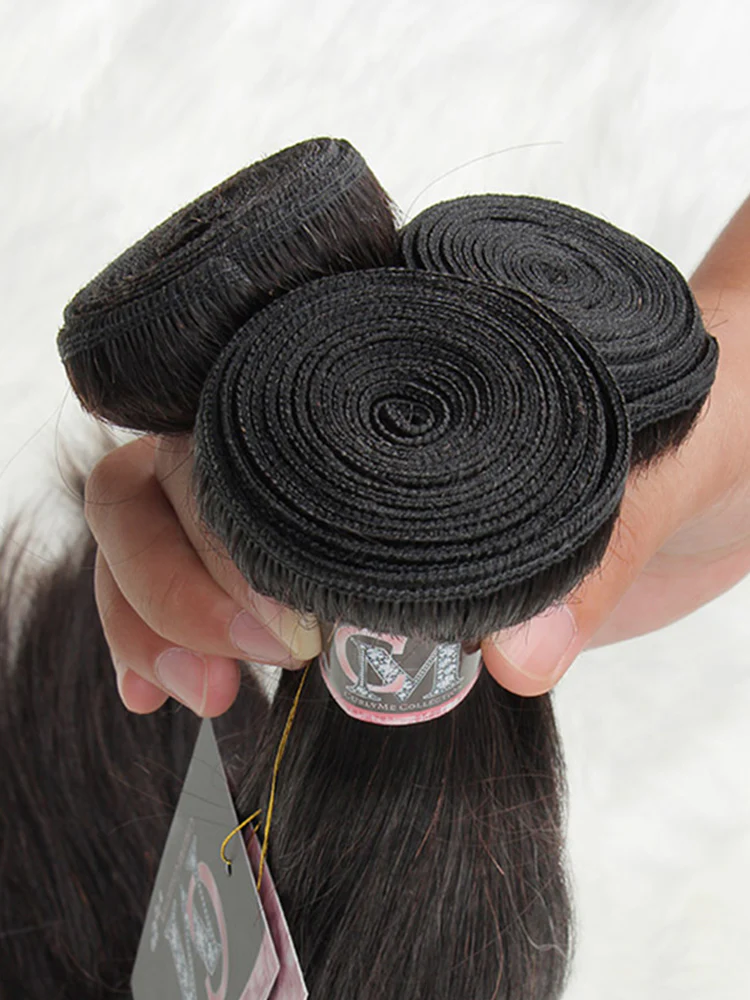 CurlyMe Natural Color Straight Virgin Hair Bundles 1/3/4Pcs - Image 4