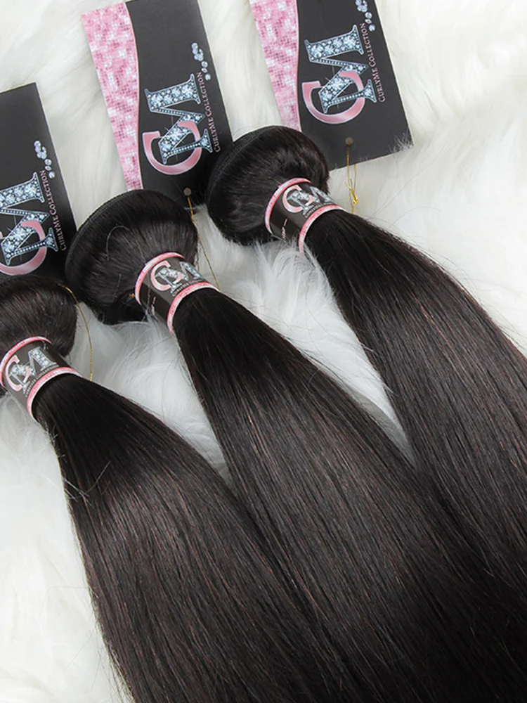 CurlyMe Natural Color Straight Virgin Hair Bundles 1/3/4Pcs - Image 5