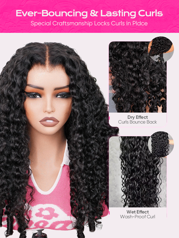 CurlyMe 360 Fit Wig Pre-Bleached Burmese Curly Human Hair Pre-Cut 360 Lace Wear Go Glueless Wig Pre-Plucked - Image 6