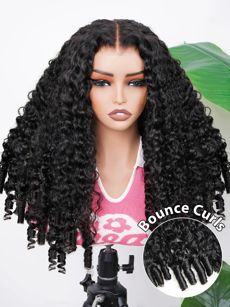 CurlyMe Pre-bleached Wear Go Glueless Wig 7x5 Pre-cut HD Lace Burmese Curly Human Hair - Image 9