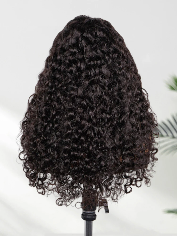 CurlyMe Wear Go Glueless Indian Curly Human Hair Wig Pre Bleached Knots 13x6 Pre-Cut Full Lace Frontal Wig With Elastic Draw-string - Image 11