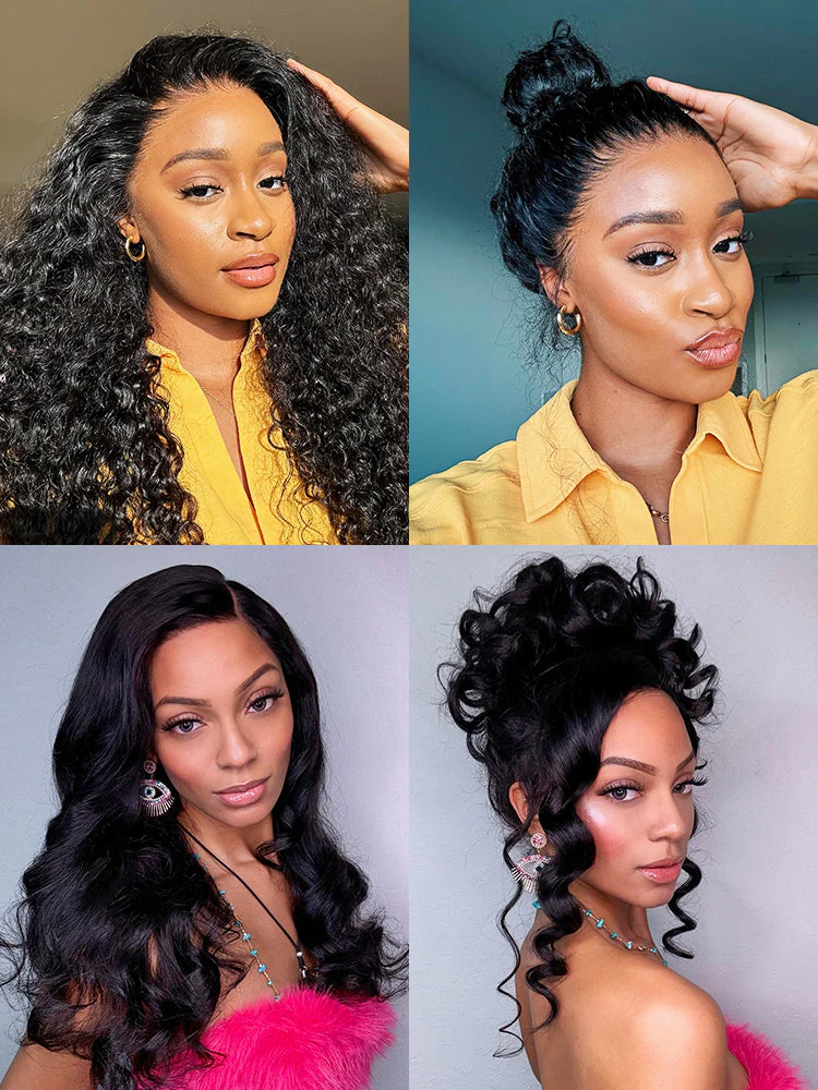 CurlyMe 360 Fit Pre-Cut Lace Wear Go Pre-Bleached Loose Deep Wave Human Hair Pre-Plucked Wig - Image 10