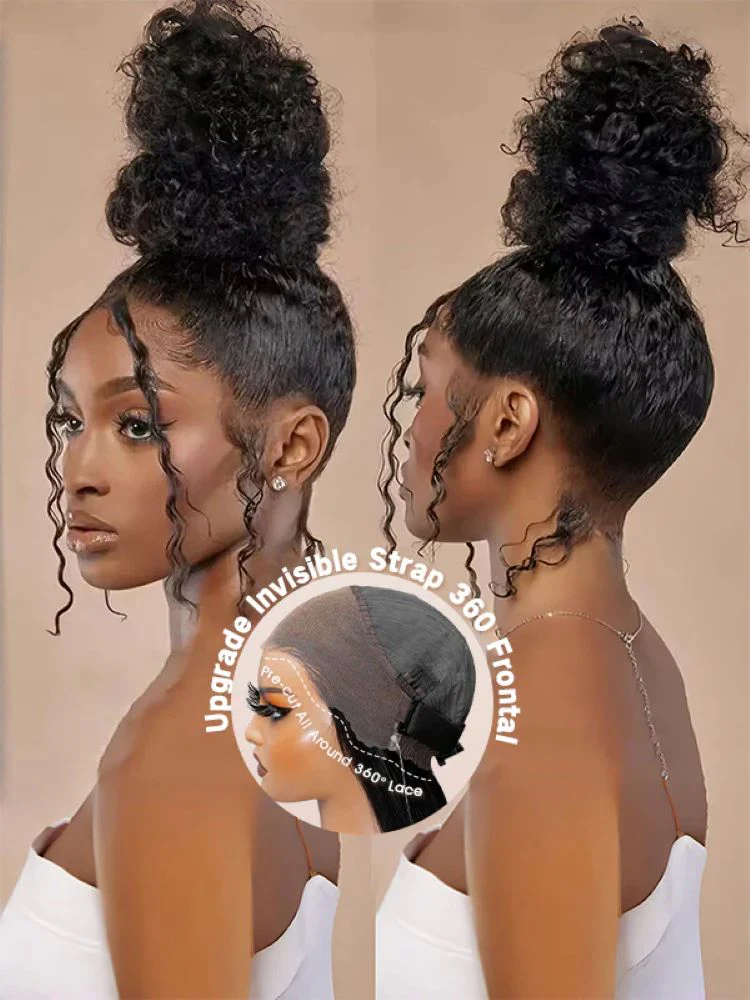 CurlyMe 360 Fit Pre-Cut Lace Wear Go Pre-Bleached Loose Deep Wave Human Hair Pre-Plucked Wig - Image 4