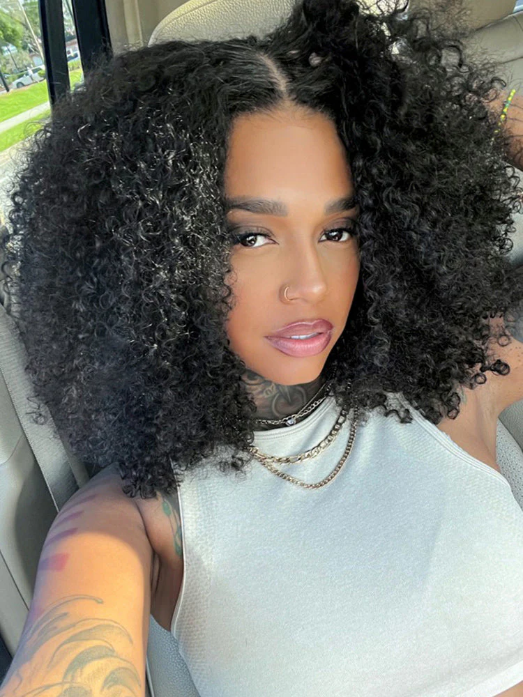 [Clearance Sale]Wear Go Glueless Wig 7X5 Pre-cut HD Lace Kinky Curly Human Hair Wig - Image 5