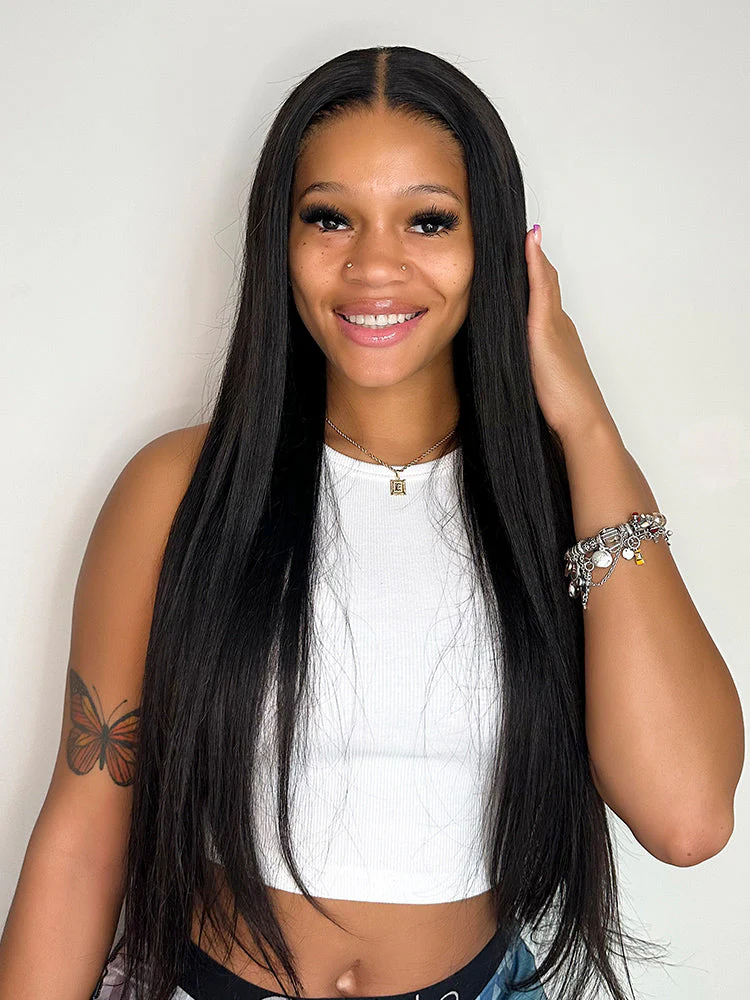 [Clearance Sale] Pre-bleached Most Like Real Hair Glueless Straight Human Hair HD Lace Wig Pre-plucked - Image 4