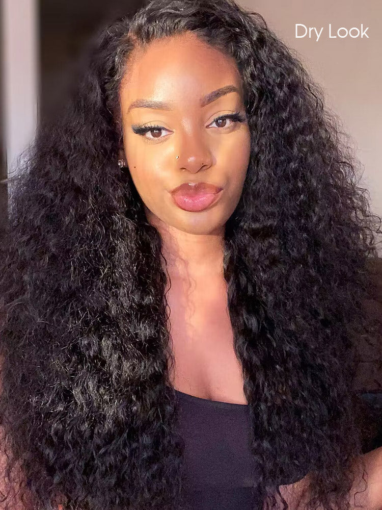 [Clearance Sale] Pre-bleached Water Wave Wear Go Glueless Pre-cut Lace Wig With Flexible Drawstring Wig - Image 3