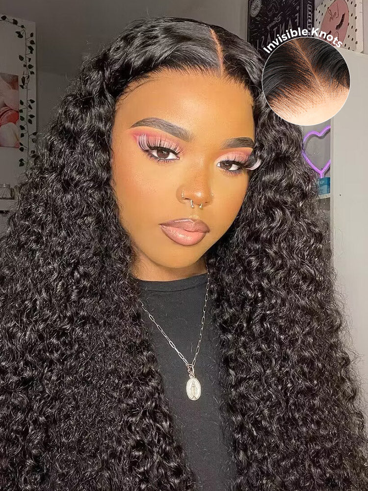 [Clearance Sale] Pre-bleached Water Wave Wear Go Glueless Pre-cut Lace Wig With Flexible Drawstring Wig - Image 8