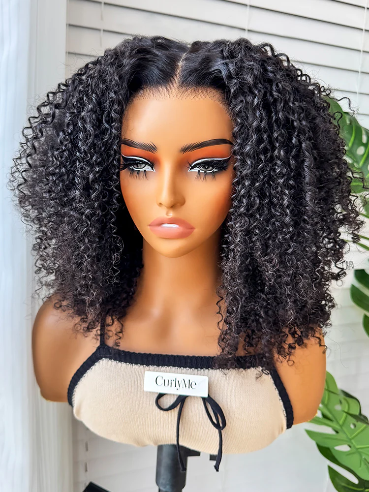 [Clearance Sale] CurlyMe Layered Cut Pre-bleached Kinky Curly Hair Wear Go Glueless Wig 7x5 Pre-cut HD Lace Pre-plucked - Image 4