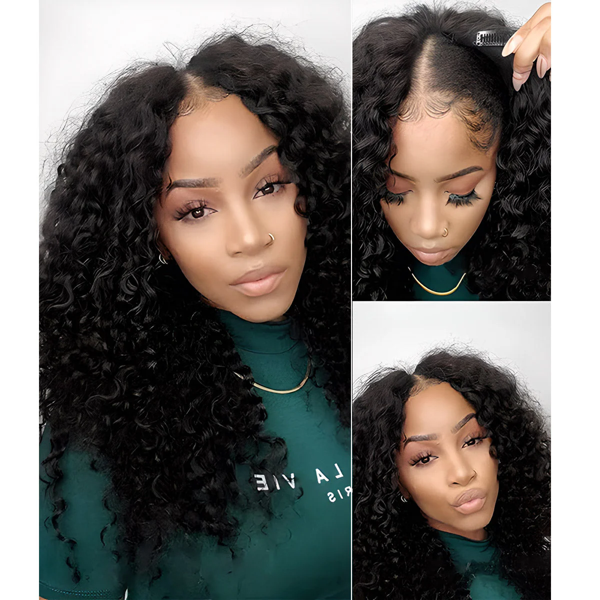[Clearance Sale] Kinky Curly V Part Wig Human Hair Glueless Wig With Drawstring Pre-plucked - Image 11