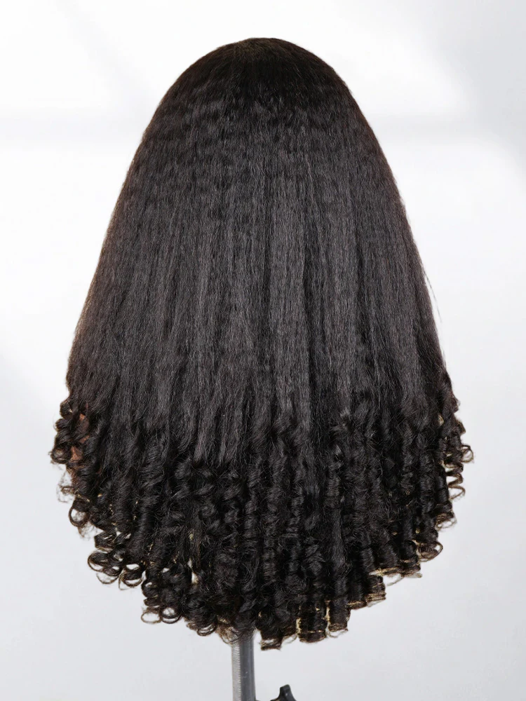 [Clearance Sale]CurlyMe Bleached Knots 9x6 Kinky Straight Burmese Curly Wear Go Glueless Wig Pre-Cut HD Lace With Spiral Curly Ends - Image 4