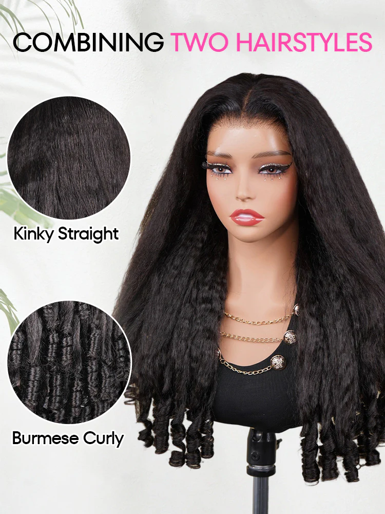 [Clearance Sale]CurlyMe Bleached Knots 9x6 Kinky Straight Burmese Curly Wear Go Glueless Wig Pre-Cut HD Lace With Spiral Curly Ends - Image 5
