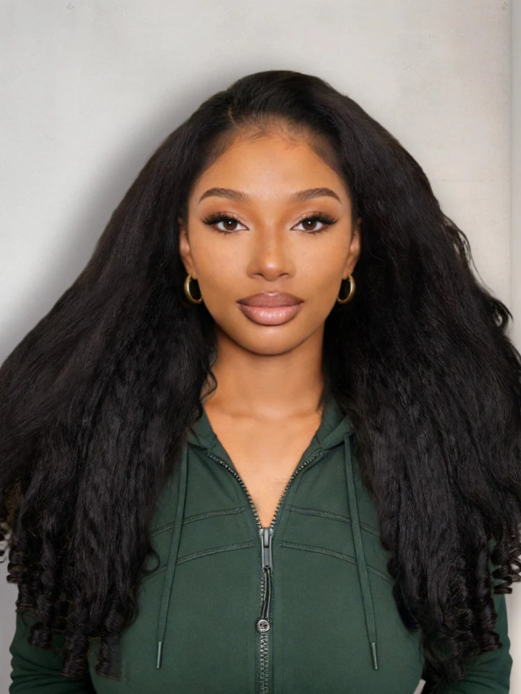 [Clearance Sale]CurlyMe Bleached Knots 9x6 Kinky Straight Burmese Curly Wear Go Glueless Wig Pre-Cut HD Lace With Spiral Curly Ends - Image 9