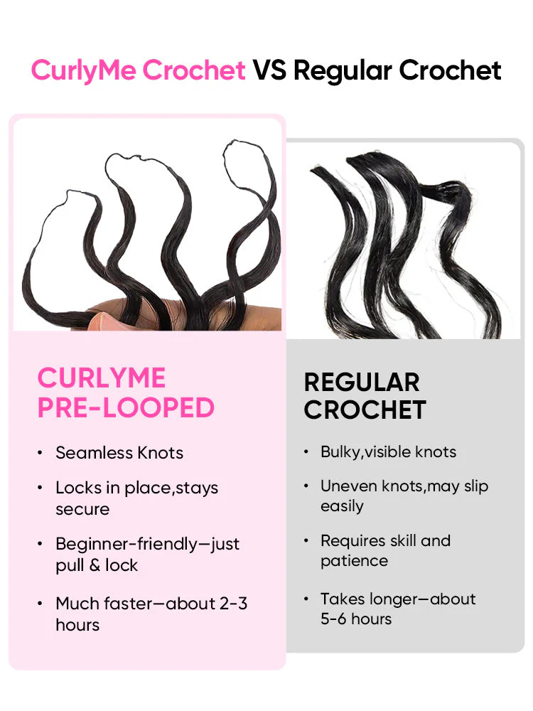 CurlyMe Water Wave Crochet Human Hair Feathers Boho Braids with Miracle Knots Pre Separated 100% Raw Real Hair Extensions - Image 6