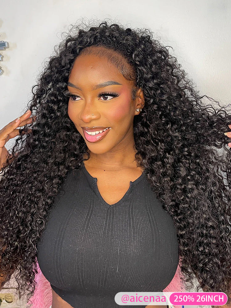 CurlyMe 3 In 1 Half Wig Water Wave Glueless Install Half Wig With Adjustable String Beginner Friendly For Tiktok - Image 4