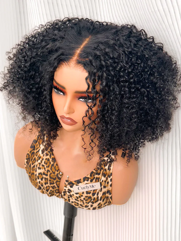 CurlyMe Pre-bleached Wear Go Glueless Afro Kinky Curly Pre-cut HD Lace Wig Pre-plucked For Tiktok - Image 4