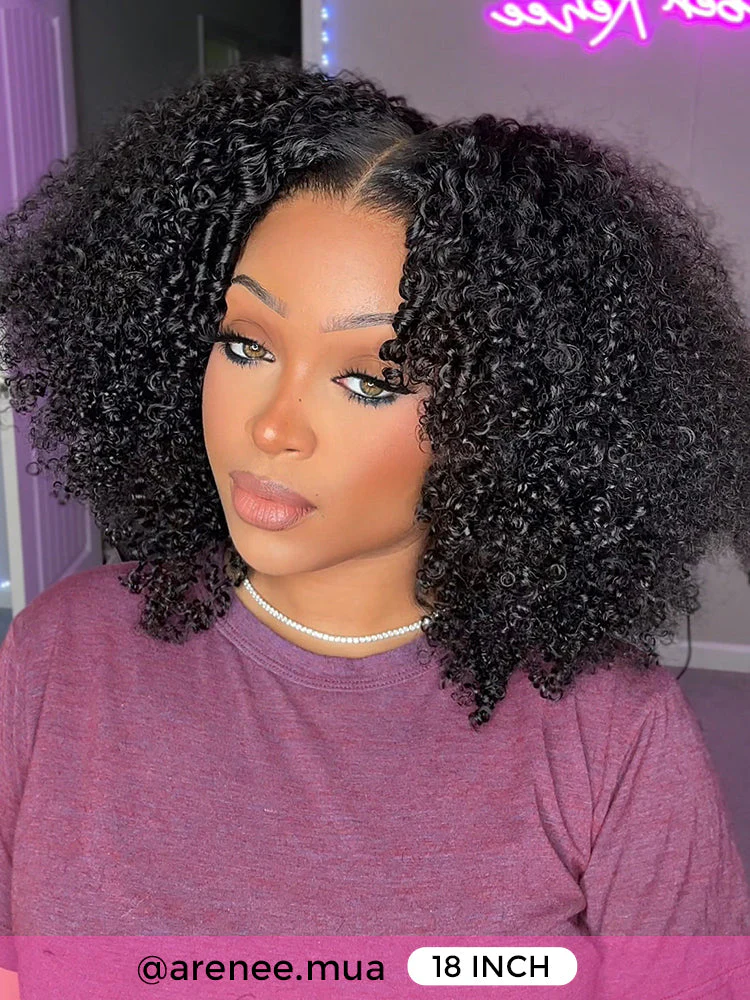 CurlyMe Pre-bleached Wear Go Glueless Afro Kinky Curly Pre-cut HD Lace Wig Pre-plucked For Tiktok - Image 7