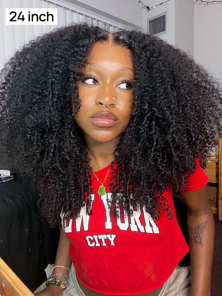 CurlyMe Pre-bleached Wear Go Glueless Afro Kinky Curly Pre-cut HD Lace Wig Pre-plucked For Tiktok - Image 9