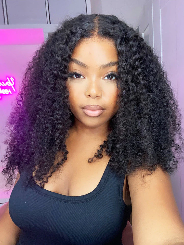 CurlyMe Pre-bleached Kinky Curly 7x5 Pre-cut HD Lace Wear Go Glueless Wig - Image 3